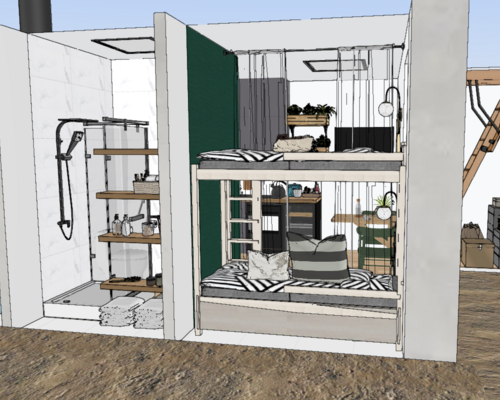 Vue coupe dessin bunker