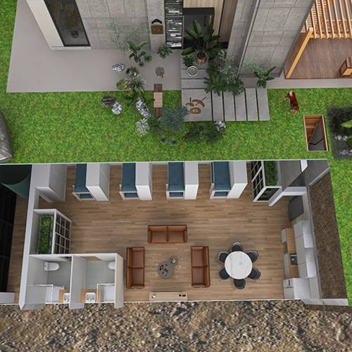 Grand bunker 80m² vue haute